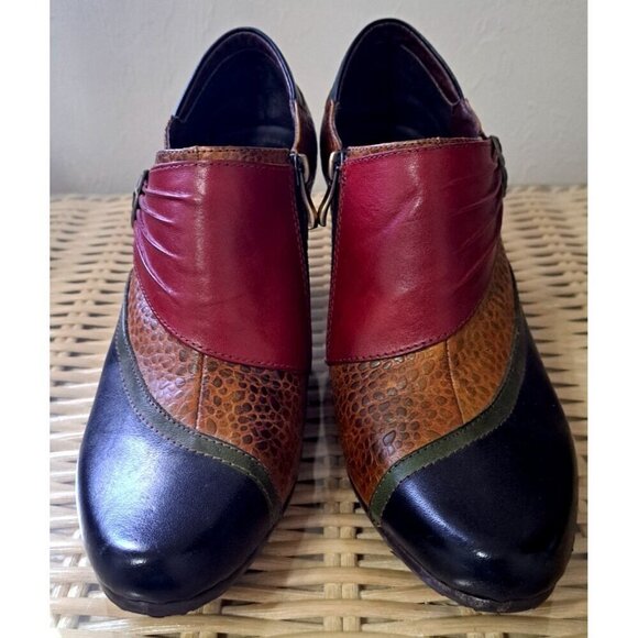 L'Artiste by Spring Step Women's 9.5 Fia Ankle Boot Multicolor Leather Side Zip - Picture 2 of 16